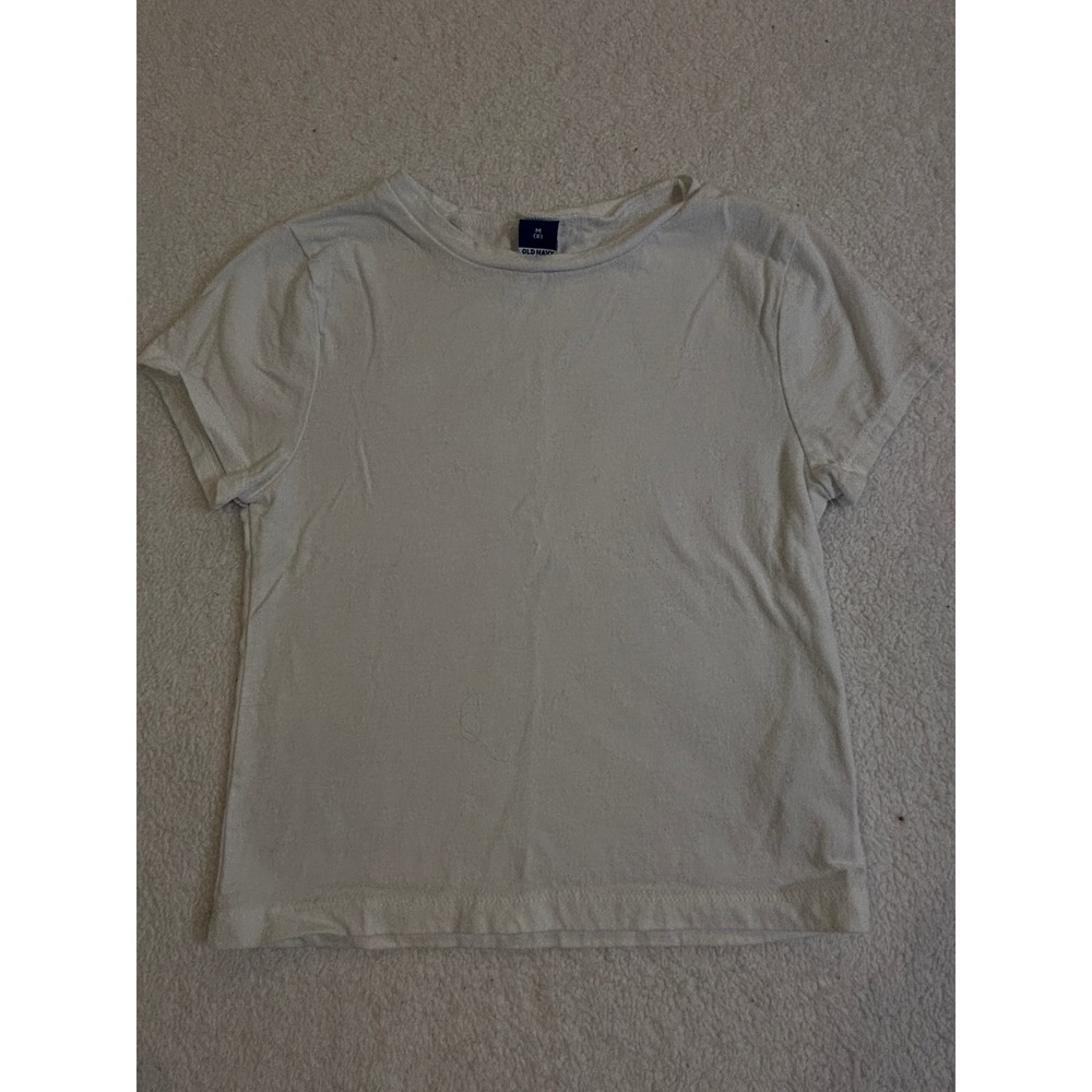 Old‎ Navy Kids White Short Sleeve Crew Neck T-Shirt Size M 8 Basic Tee